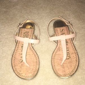 Cream and gold sandals